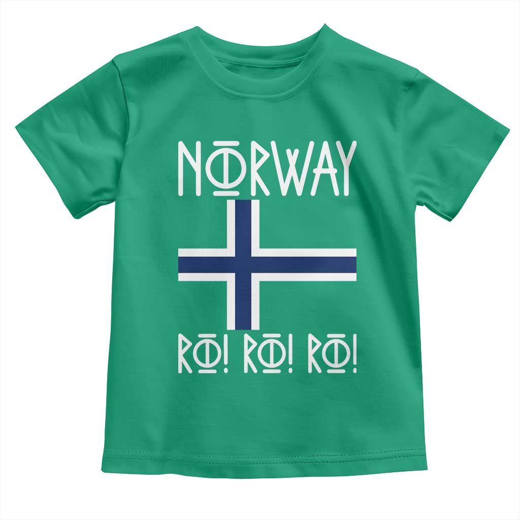 Norway Flag Ro Ro Ro Norse Rune Typography Graphic Toddler T Shirt Norge Football Fans Norwegian Pride