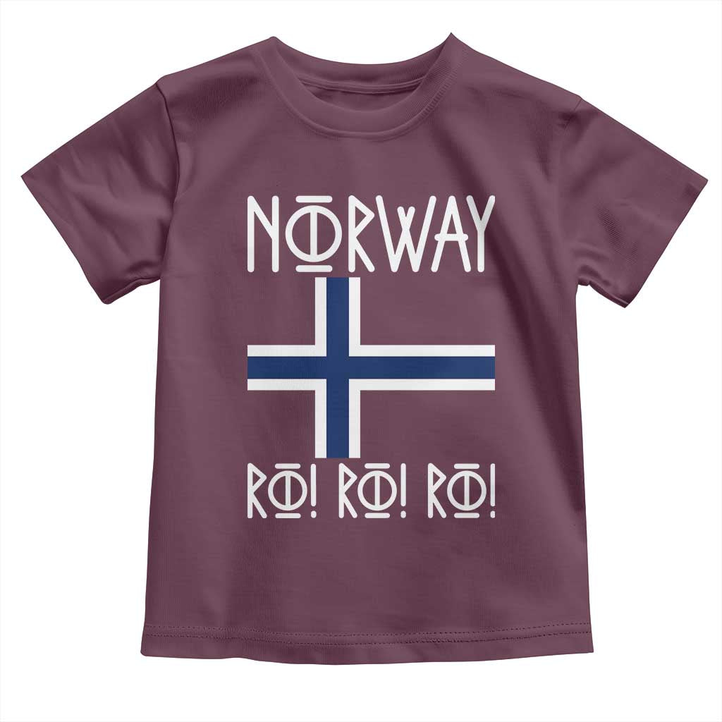 Norway Flag Ro Ro Ro Norse Rune Typography Graphic Toddler T Shirt Norge Football Fans Norwegian Pride
