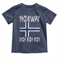 Norway Flag Ro Ro Ro Norse Rune Typography Graphic Toddler T Shirt Norge Football Fans Norwegian Pride