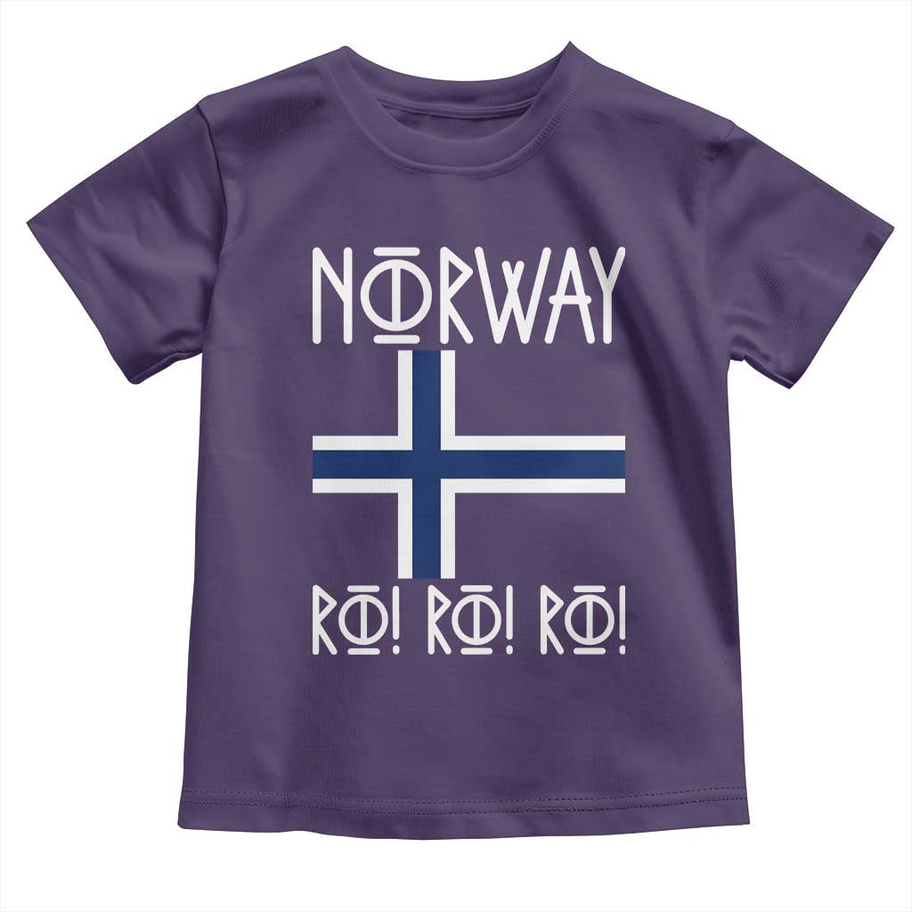 Norway Flag Ro Ro Ro Norse Rune Typography Graphic Toddler T Shirt Norge Football Fans Norwegian Pride