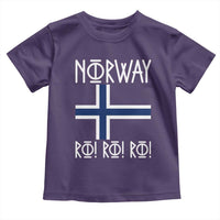 Norway Flag Ro Ro Ro Norse Rune Typography Graphic Toddler T Shirt Norge Football Fans Norwegian Pride