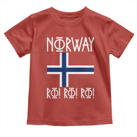Norway Flag Ro Ro Ro Norse Rune Typography Graphic Toddler T Shirt Norge Football Fans Norwegian Pride