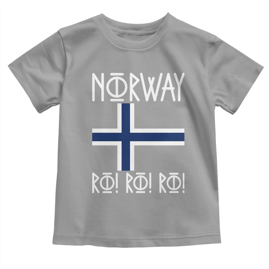 Norway Flag Ro Ro Ro Norse Rune Typography Graphic Toddler T Shirt Norge Football Fans Norwegian Pride