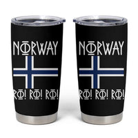 Norway Flag Ro Ro Ro Norse Rune Typography Graphic Tumbler Cup Norge Football Fans Norwegian Pride