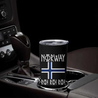 Norway Flag Ro Ro Ro Norse Rune Typography Graphic Tumbler Cup Norge Football Fans Norwegian Pride