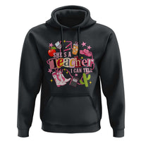 She is a Teacher I Can Tell School Aesthetic Hoodie Retro Groovy Western Cowgirl Texas