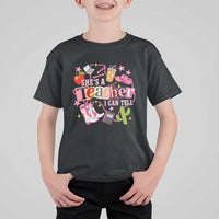 She is a Teacher I Can Tell School Aesthetic T Shirt For Kid Retro Groovy Western Cowgirl Texas