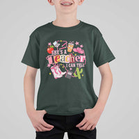 She is a Teacher I Can Tell School Aesthetic T Shirt For Kid Retro Groovy Western Cowgirl Texas