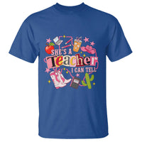 She is a Teacher I Can Tell School Aesthetic T Shirt Retro Groovy Western Cowgirl Texas