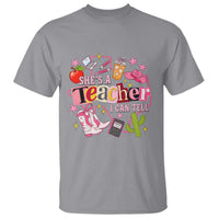 She is a Teacher I Can Tell School Aesthetic T Shirt Retro Groovy Western Cowgirl Texas