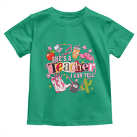 She is a Teacher I Can Tell School Aesthetic Toddler T Shirt Retro Groovy Western Cowgirl Texas