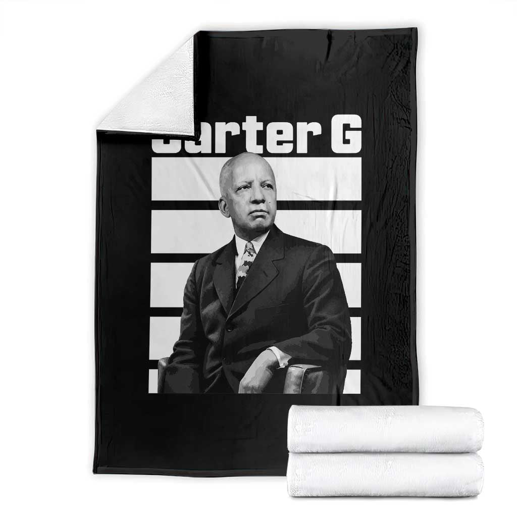 Inspiring Father of Black History Icon Portrait Throw Blanket Carter G Civil Rights Legacy Supporter