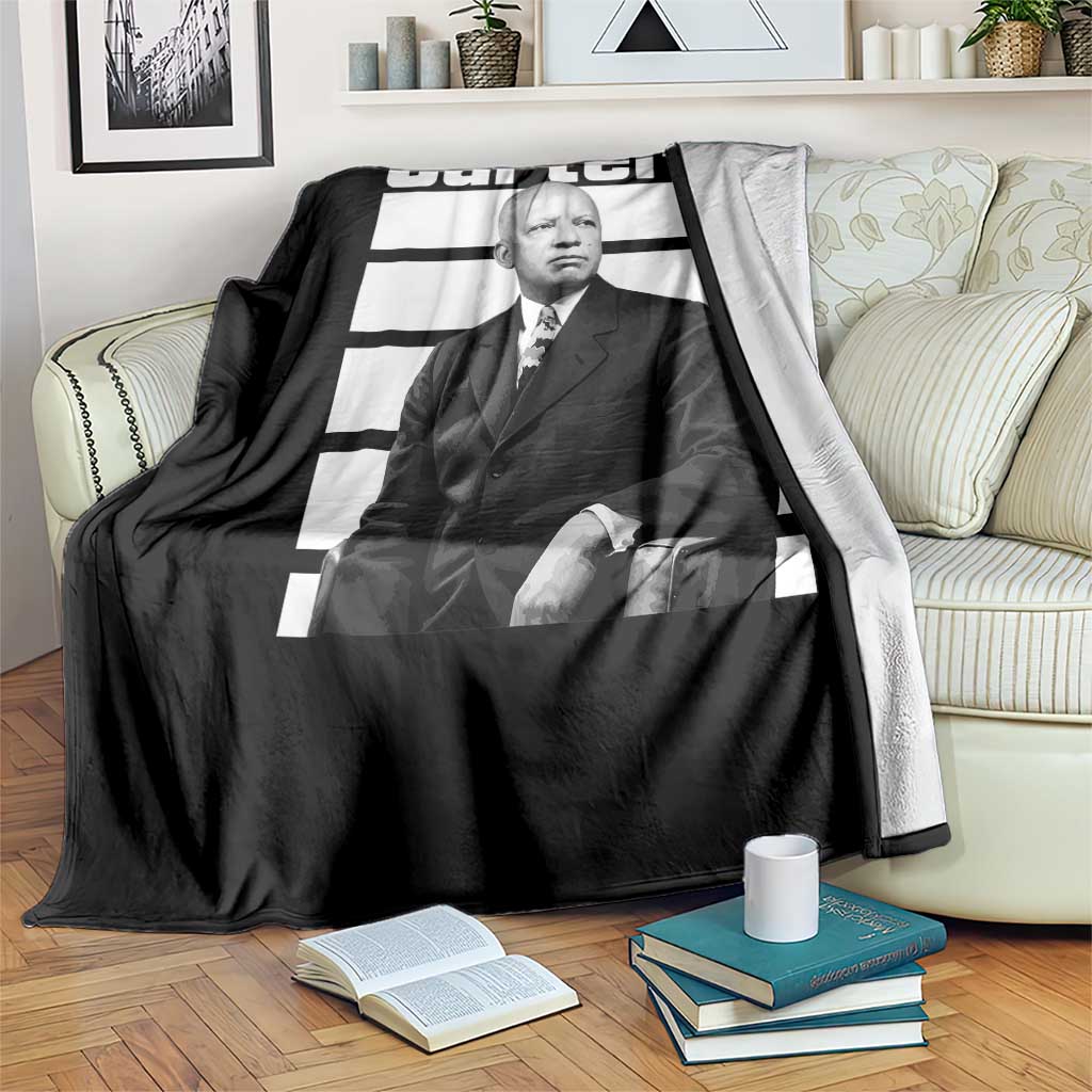 Inspiring Father of Black History Icon Portrait Throw Blanket Carter G Civil Rights Legacy Supporter