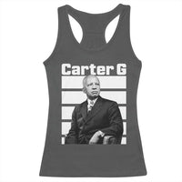 Inspiring Father of Black History Icon Portrait Racerback Tank Top Carter G Civil Rights Legacy Supporter