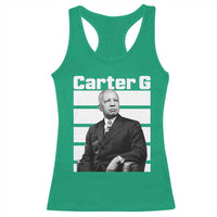 Inspiring Father of Black History Icon Portrait Racerback Tank Top Carter G Civil Rights Legacy Supporter