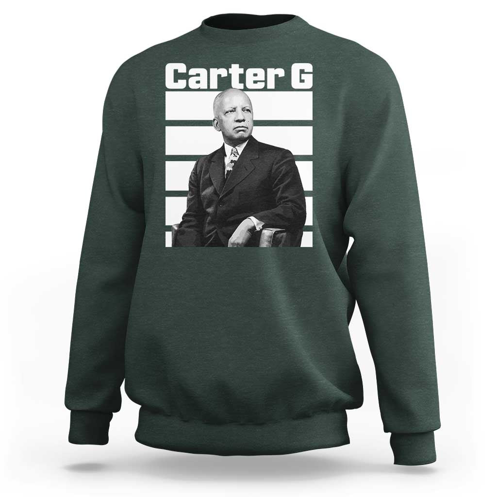 Inspiring Father of Black History Icon Portrait Sweatshirt Carter G Civil Rights Legacy Supporter