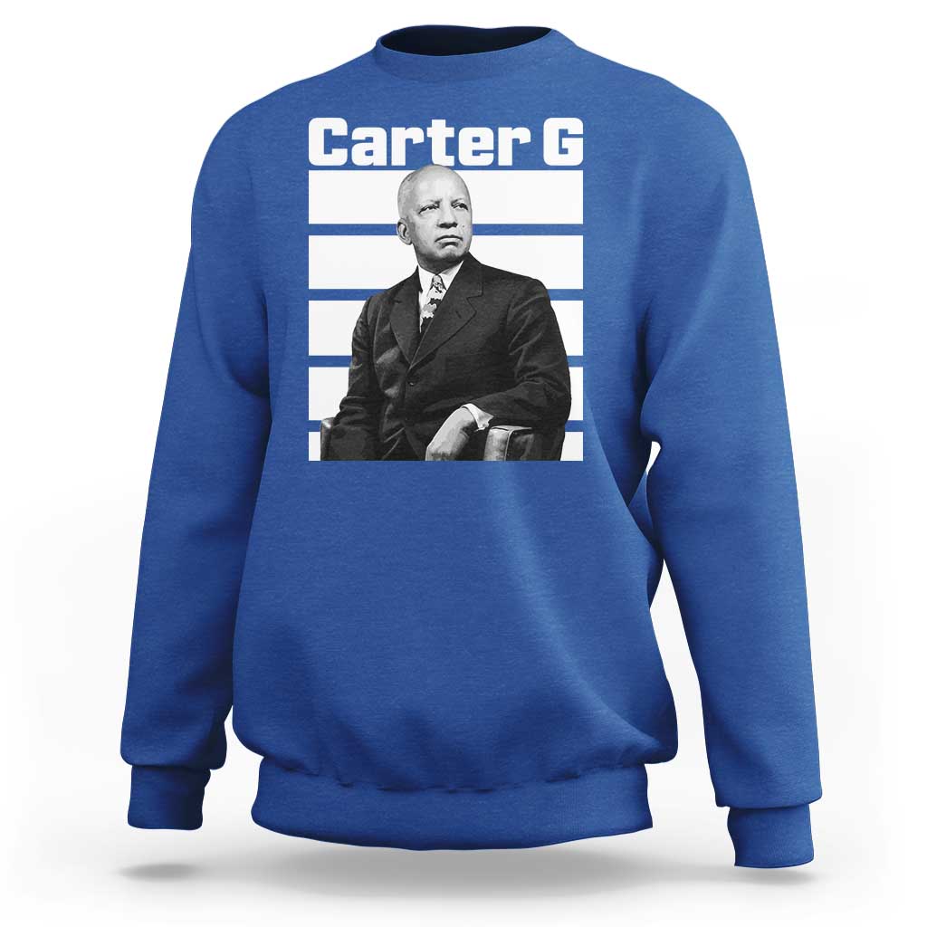Inspiring Father of Black History Icon Portrait Sweatshirt Carter G Civil Rights Legacy Supporter