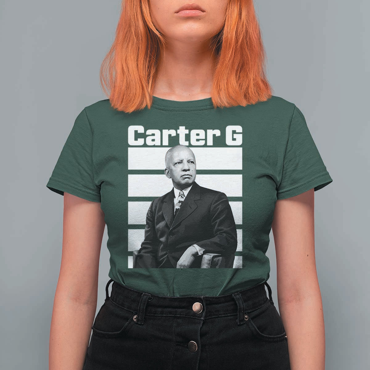Inspiring Father of Black History Icon Portrait T Shirt For Women Carter G Civil Rights Legacy Supporter