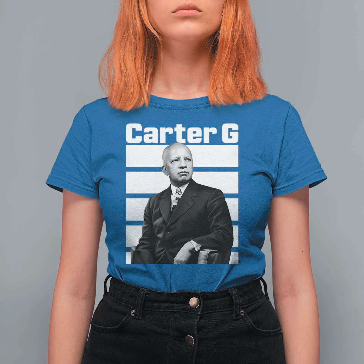 Inspiring Father of Black History Icon Portrait T Shirt For Women Carter G Civil Rights Legacy Supporter