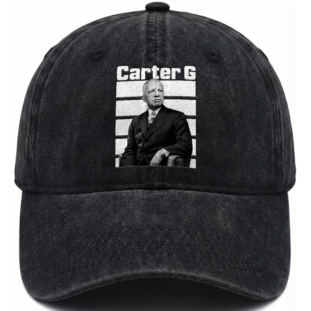 Inspiring Father of Black History Icon Portrait Washed Cotton Baseball Cap Carter G Civil Rights Legacy Supporter