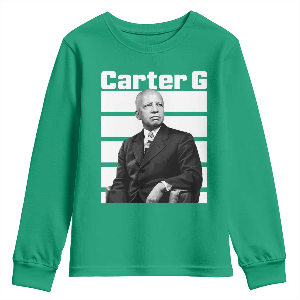 Inspiring Father of Black History Icon Portrait Youth Sweatshirt Carter G Civil Rights Legacy Supporter