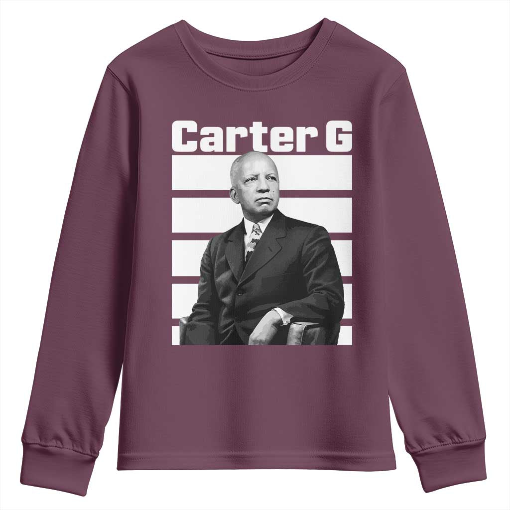 Inspiring Father of Black History Icon Portrait Youth Sweatshirt Carter G Civil Rights Legacy Supporter