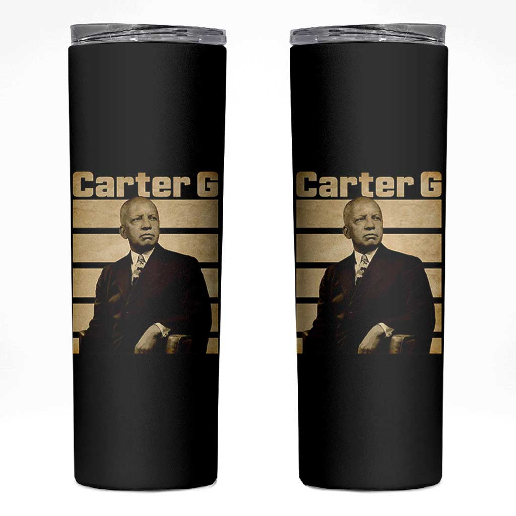 Inspiring Father of Black History Icon Vintage Portrait Skinny Tumbler Carter G Civil Rights Legacy Supporter