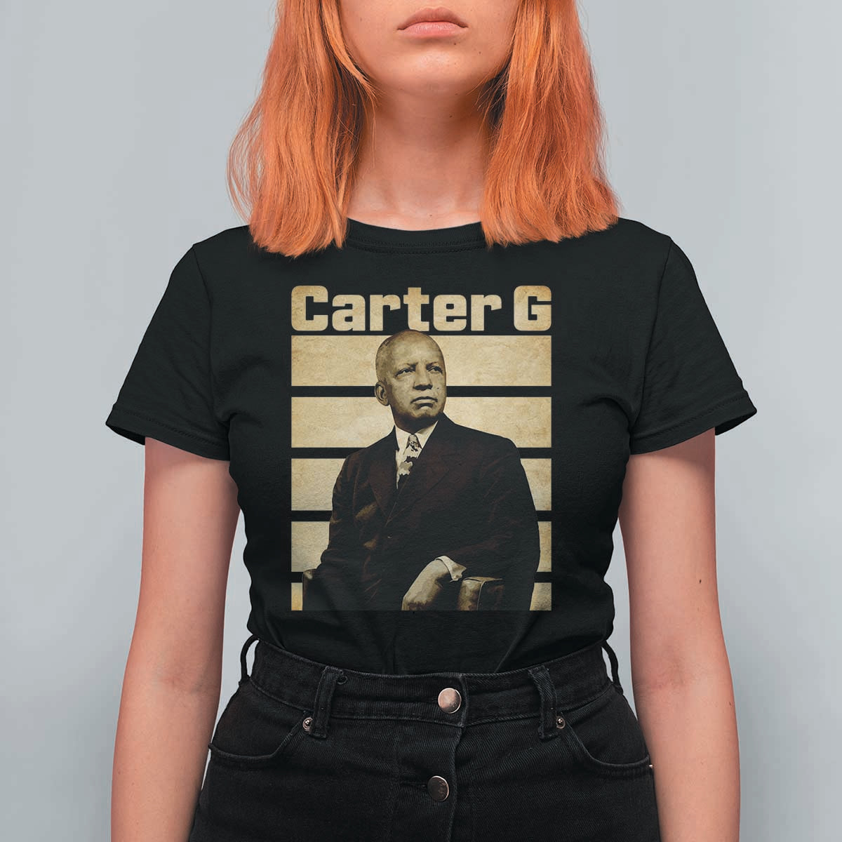 Inspiring Father of Black History Icon Vintage Portrait T Shirt For Women Carter G Civil Rights Legacy Supporter