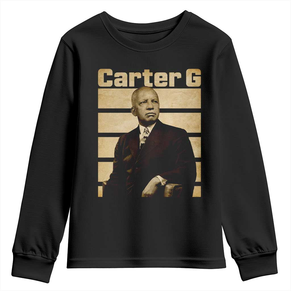 Inspiring Father of Black History Icon Vintage Portrait Youth Sweatshirt Carter G Civil Rights Legacy Supporter