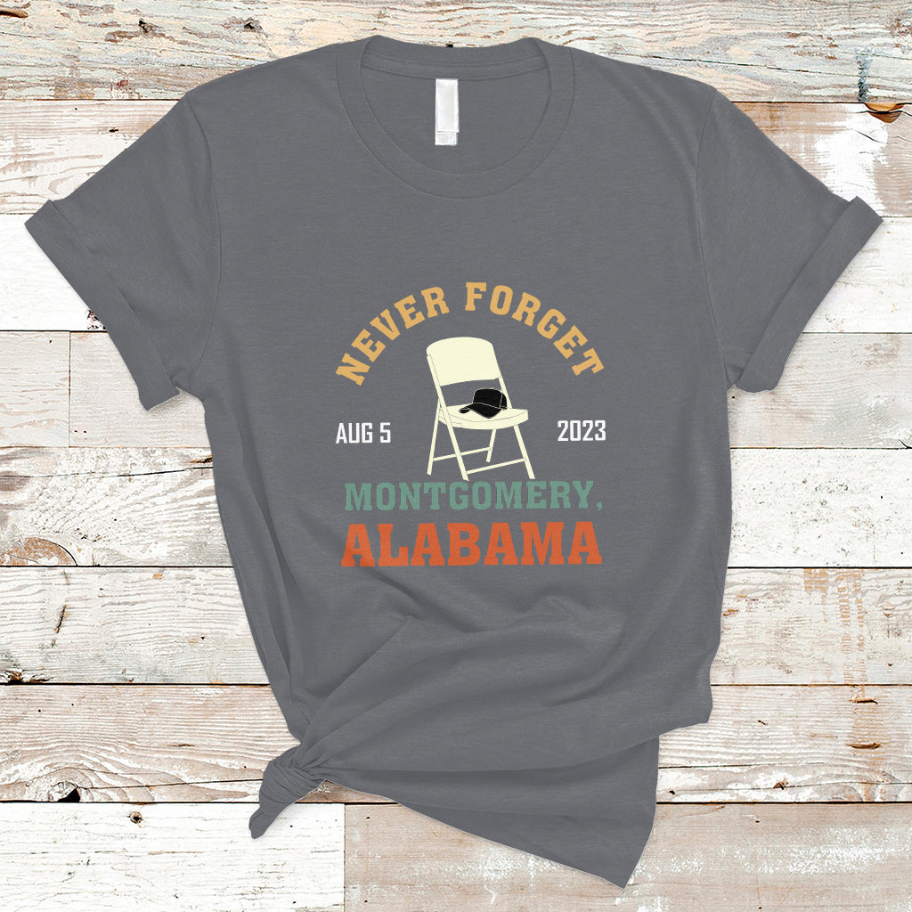 Montgomery Funny White Chair Folding Chair Never Forget T Shirt - Wonder Print Shop