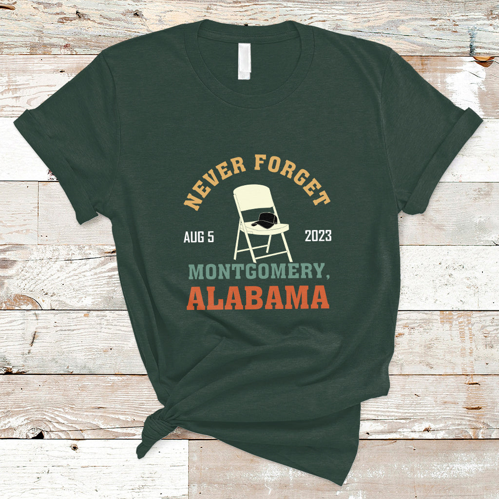 Montgomery Funny White Chair Folding Chair Never Forget T Shirt - Wonder Print Shop