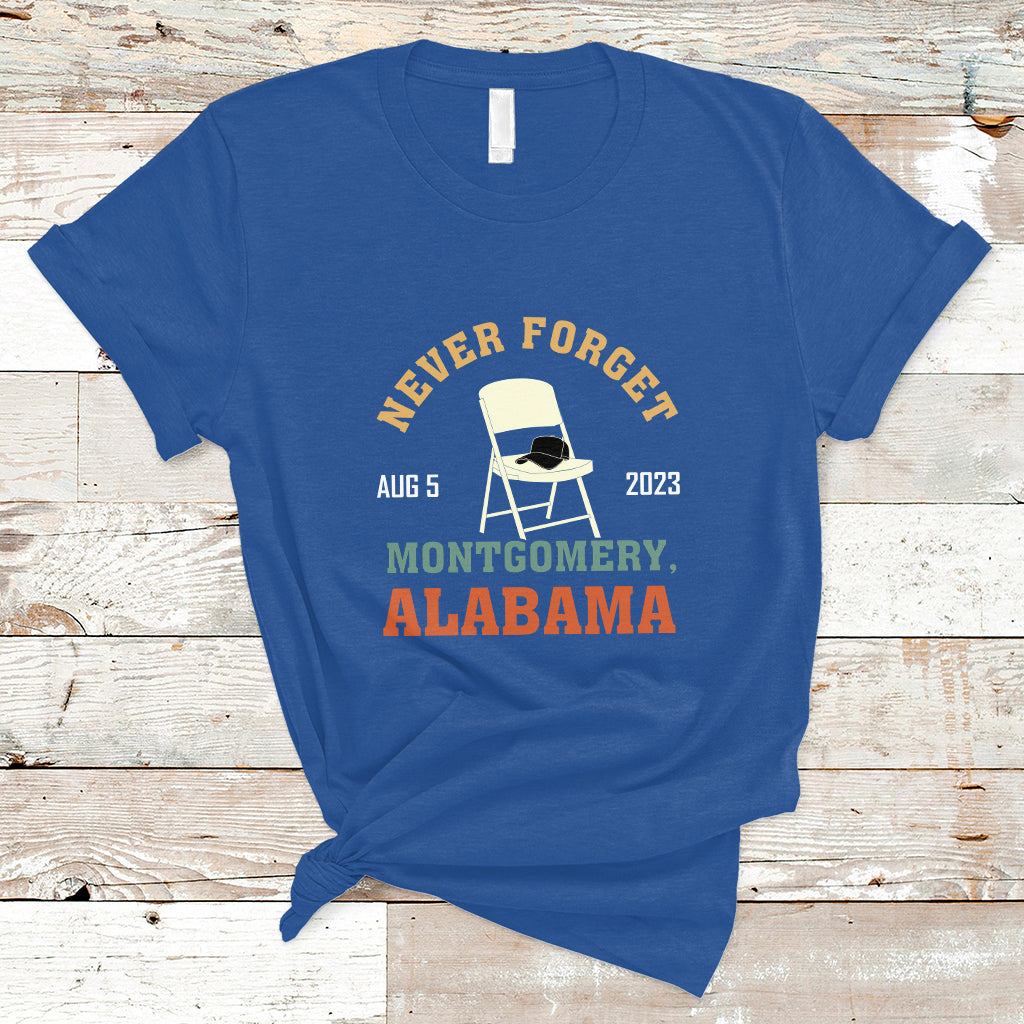 Montgomery Funny White Chair Folding Chair Never Forget T Shirt - Wonder Print Shop