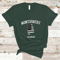 Montgomery Alabama AL Vintage American Flag T Shirt - Wonder Print Shop