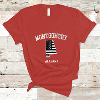 Montgomery Alabama AL Vintage American Flag T Shirt - Wonder Print Shop