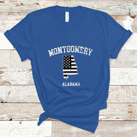Montgomery Alabama AL Vintage American Flag T Shirt - Wonder Print Shop