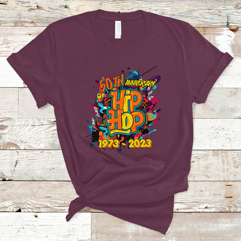 50 Years Old Fifty 50th Anniversary Of Hip Hop T Shirt - Wonder Print Shop