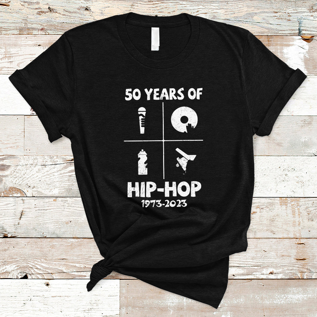 50 Years Old 50th Anniversary Of Hip Hop Elements of Hip-Hop T Shirt - Wonder Print Shop
