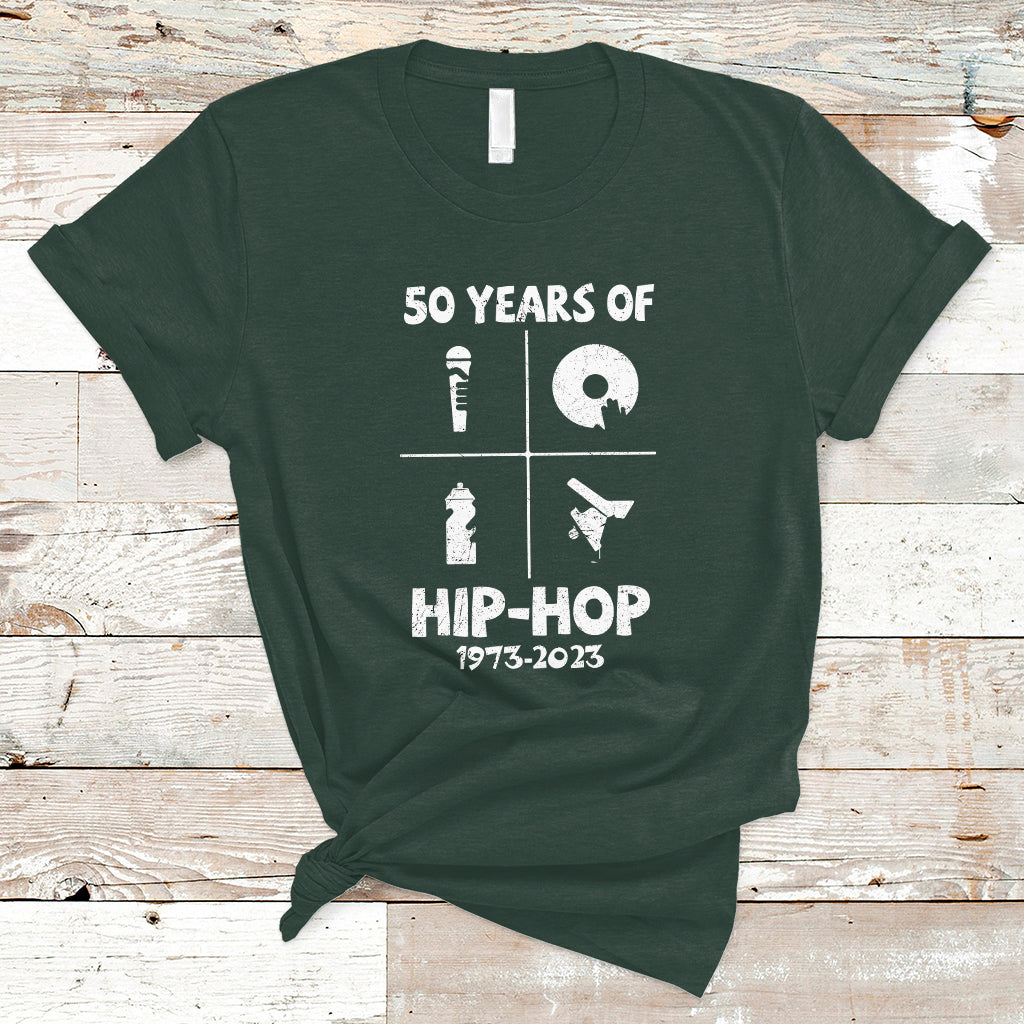 50 Years Old 50th Anniversary Of Hip Hop Elements of Hip-Hop T Shirt - Wonder Print Shop