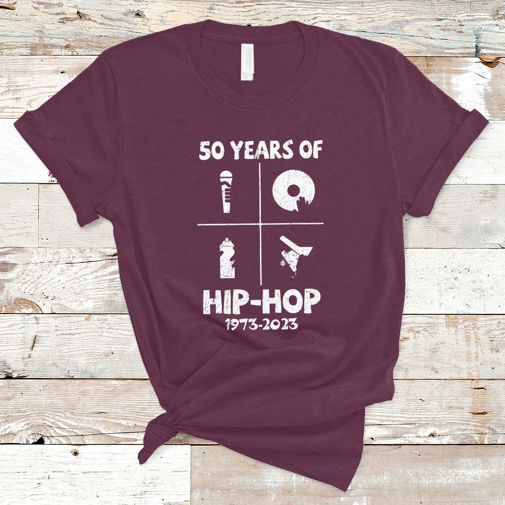 50 Years Old 50th Anniversary Of Hip Hop Elements of Hip-Hop T Shirt - Wonder Print Shop
