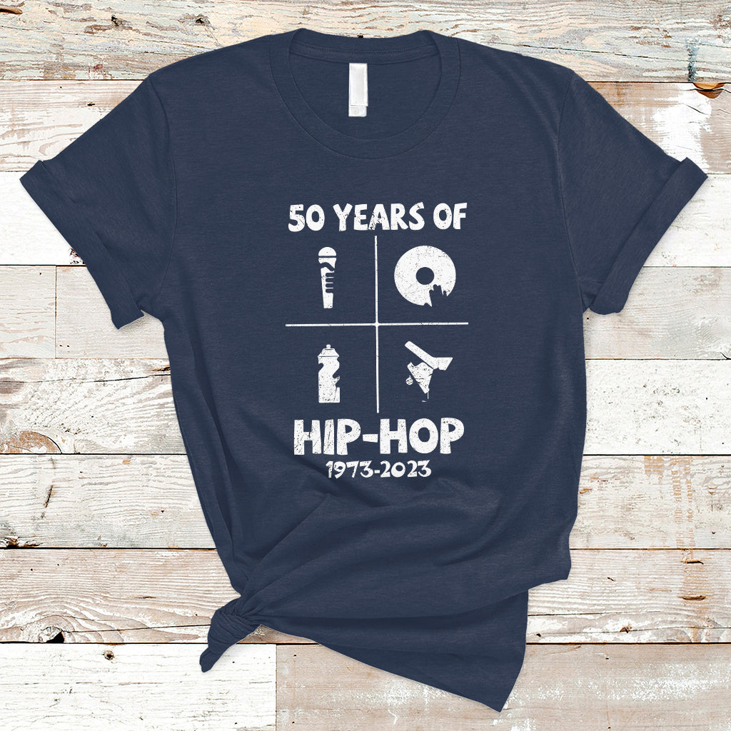 50 Years Old 50th Anniversary Of Hip Hop Elements of Hip-Hop T Shirt - Wonder Print Shop