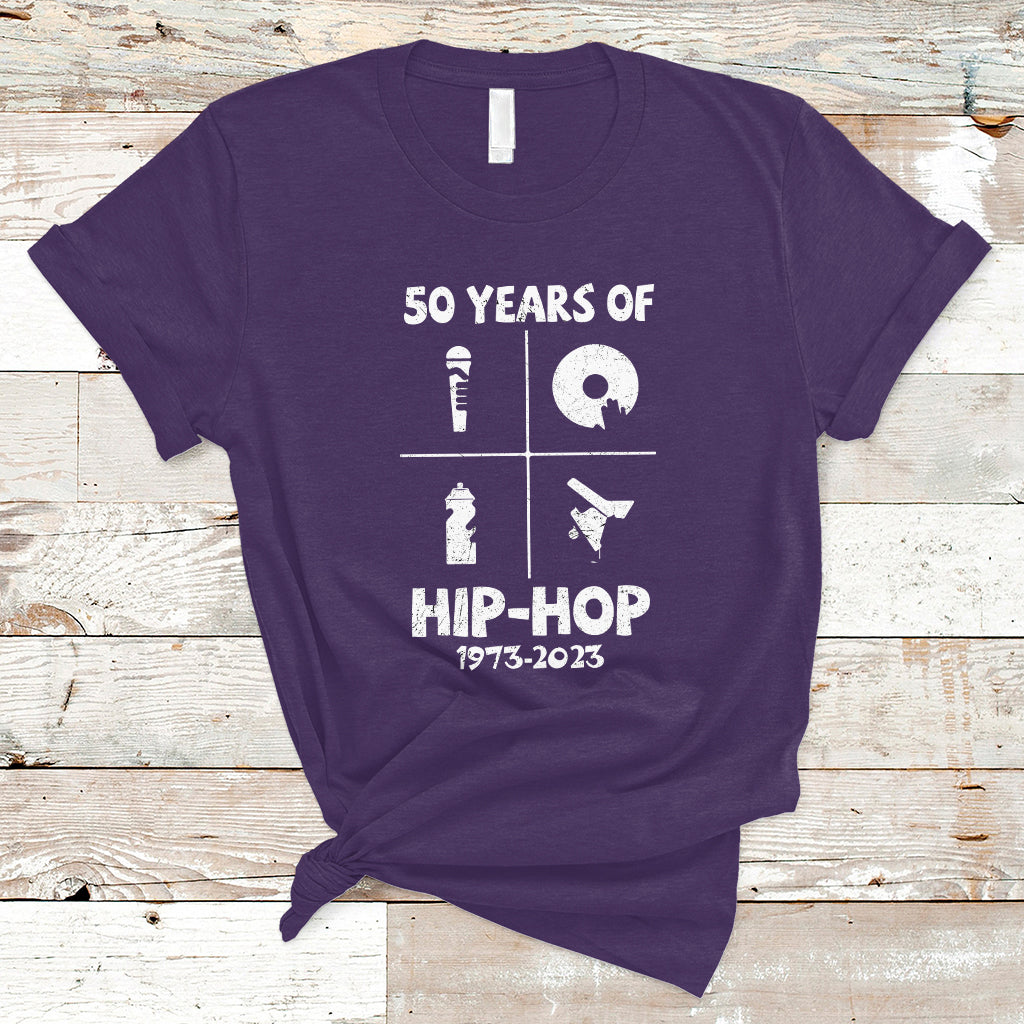 50 Years Old 50th Anniversary Of Hip Hop Elements of Hip-Hop T Shirt - Wonder Print Shop