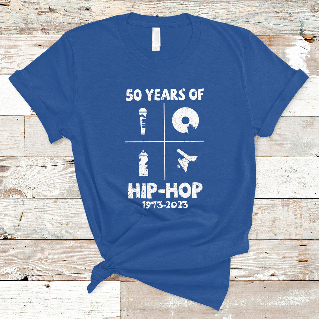 50 Years Old 50th Anniversary Of Hip Hop Elements of Hip-Hop T Shirt - Wonder Print Shop