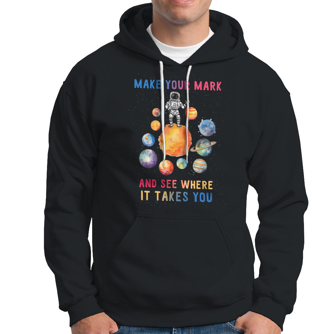 Dot Day Hoodie Polka Dot See Where It Takes You Astronaut Outer Space - Wonder Print Shop