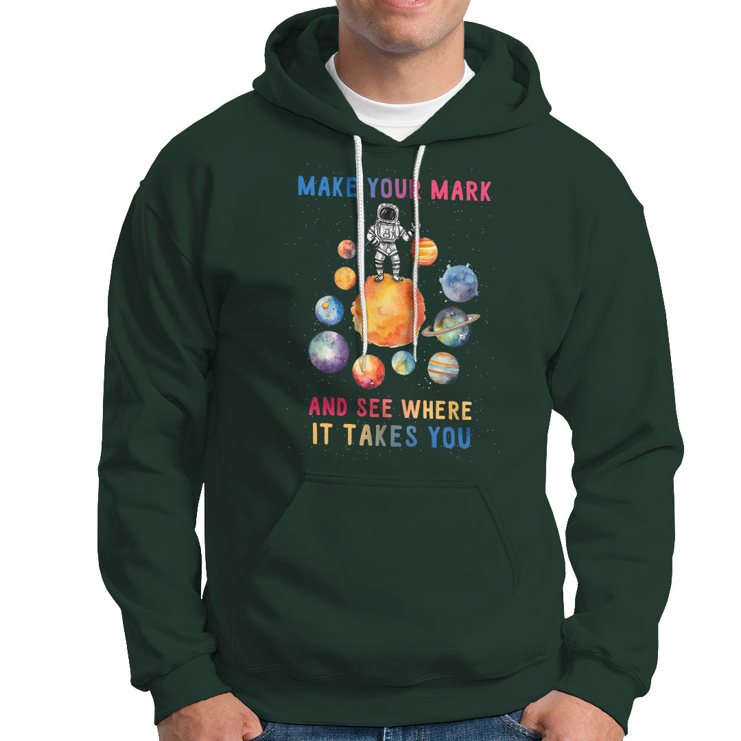 Dot Day Hoodie Polka Dot See Where It Takes You Astronaut Outer Space - Wonder Print Shop