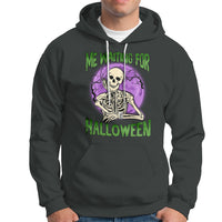 Funny Skeleton Hoodie Me Waiting For Halloween Skeleton Funny Halloween Costume - Wonder Print Shop