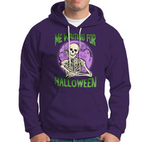 Funny Skeleton Hoodie Me Waiting For Halloween Skeleton Funny Halloween Costume - Wonder Print Shop