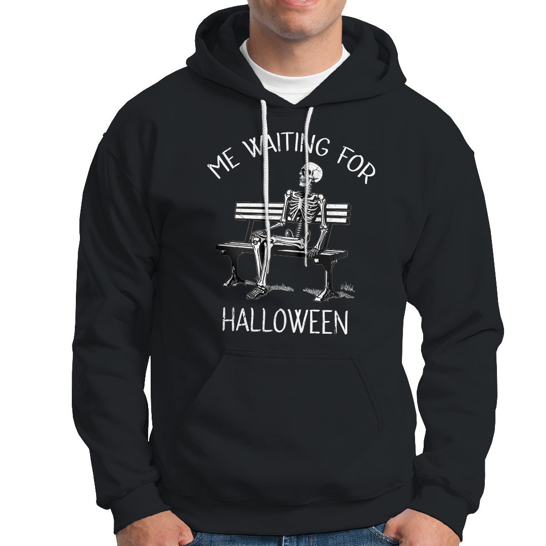 Funny Skeleton Hoodie Me Waiting For Halloween Skeleton Lover Halloween Costume - Wonder Print Shop