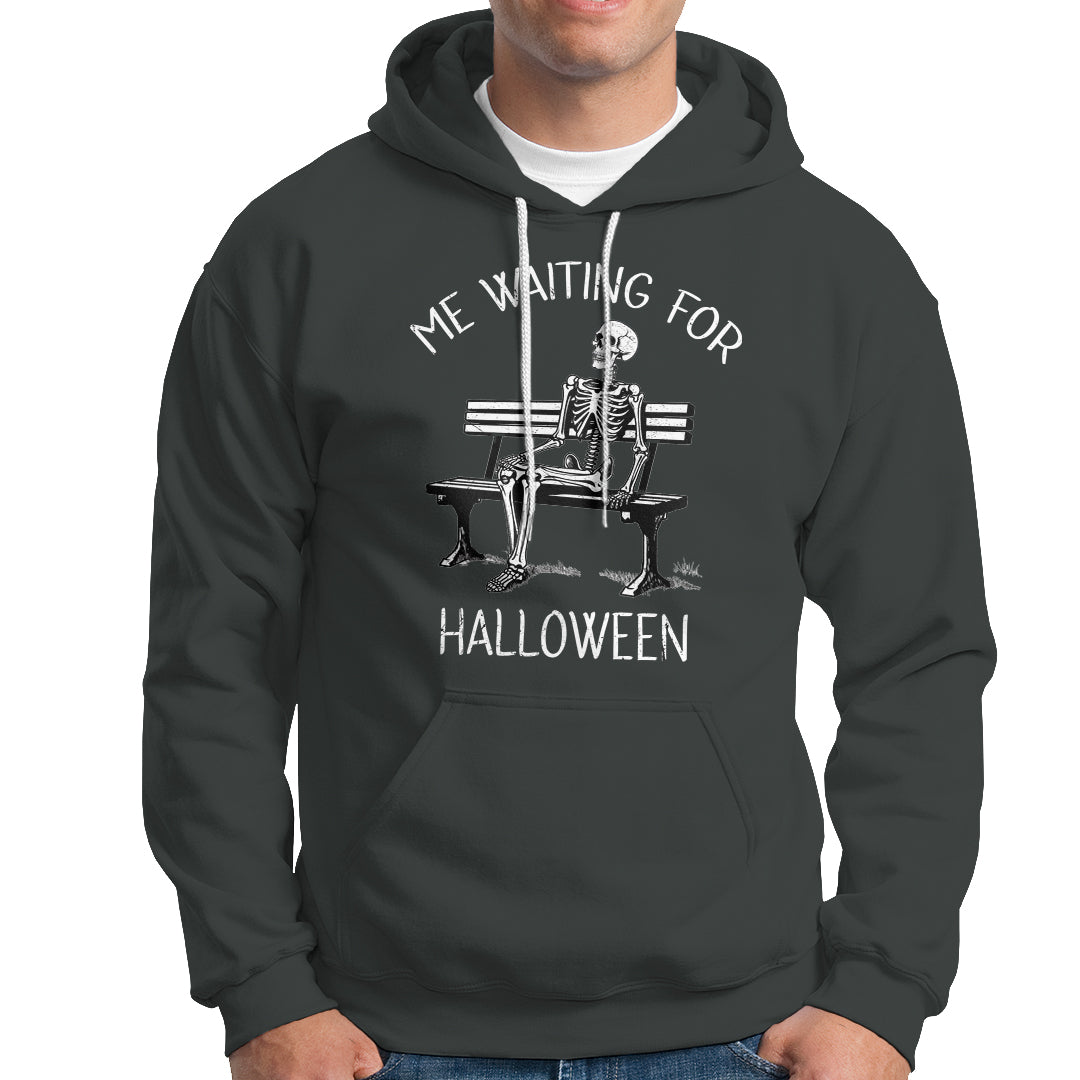 Funny Skeleton Hoodie Me Waiting For Halloween Skeleton Lover Halloween Costume - Wonder Print Shop