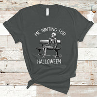 Funny Skeleton T Shirt Me Waiting For Halloween Skeleton Lover Halloween Costume - Wonder Print Shop