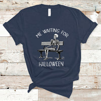 Funny Skeleton T Shirt Me Waiting For Halloween Skeleton Lover Halloween Costume - Wonder Print Shop